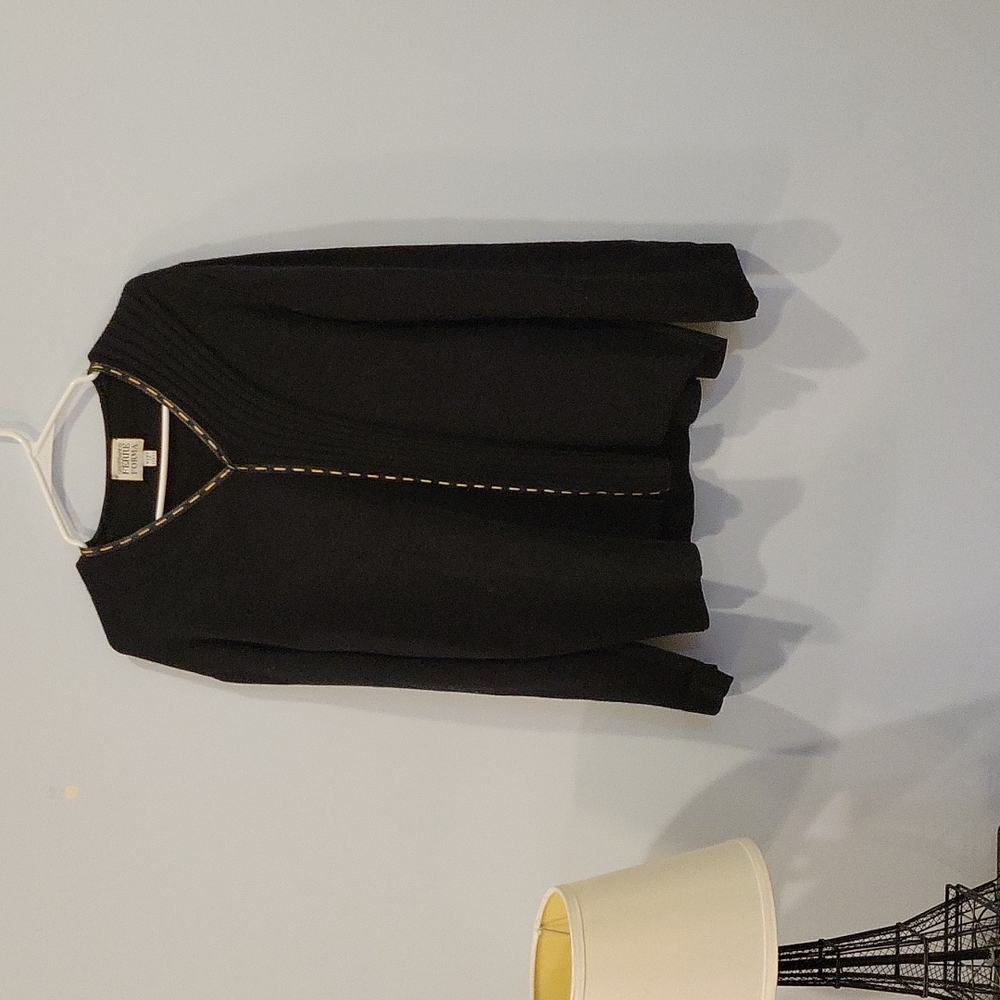 Black Italian Merino Wool Sweater